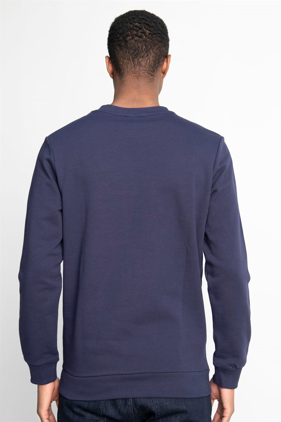 Pamuk Bisiklet Yaka Önü Parçalı Sweatshirt