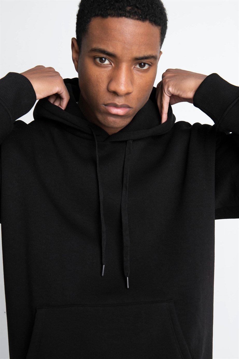Pamuk Kapüşonlu Basıc Unisex Sweatshirt