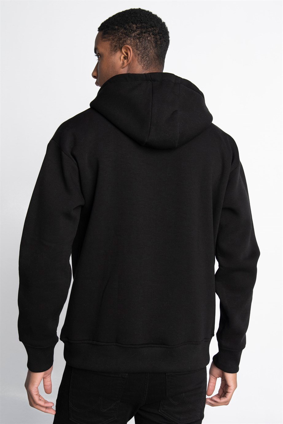 Pamuk Kapüşonlu Basıc Unisex Sweatshirt