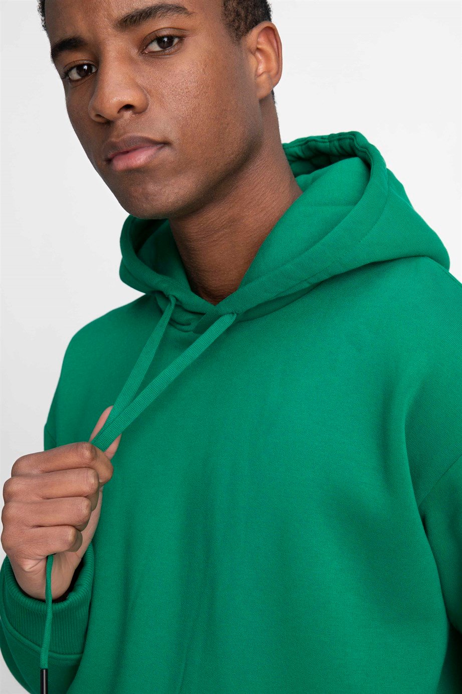 Pamuk Kapüşonlu Basıc Unisex Sweatshirt
