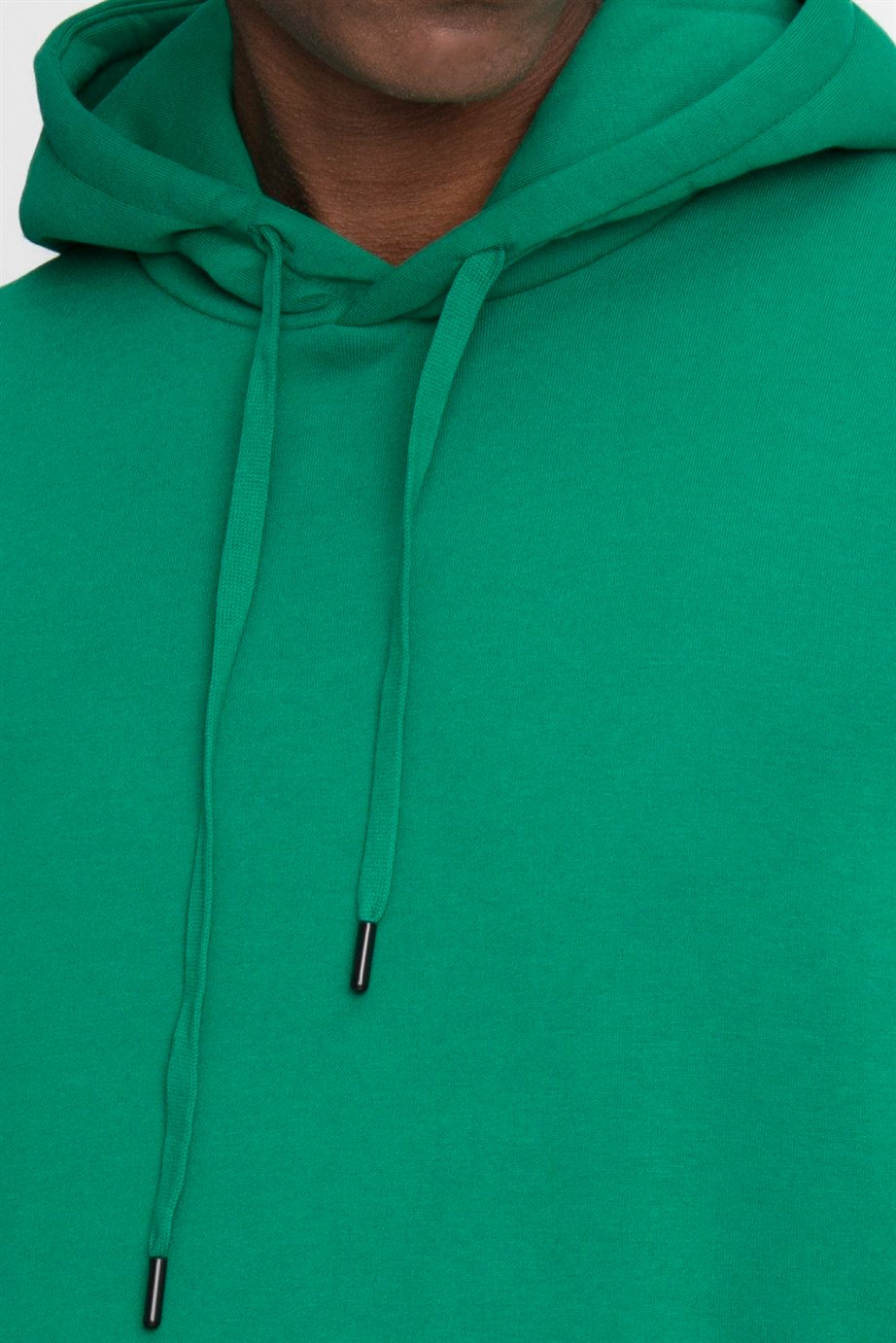 Pamuk Kapüşonlu Basıc Unisex Sweatshirt