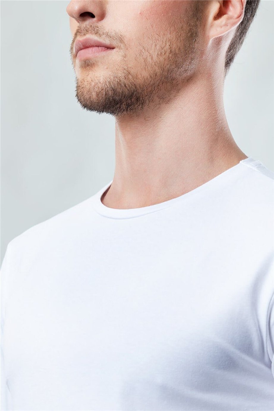 Slim Fit Dar Kesim Bisiklet Yaka Düz Basıc Uzun Kol Penye