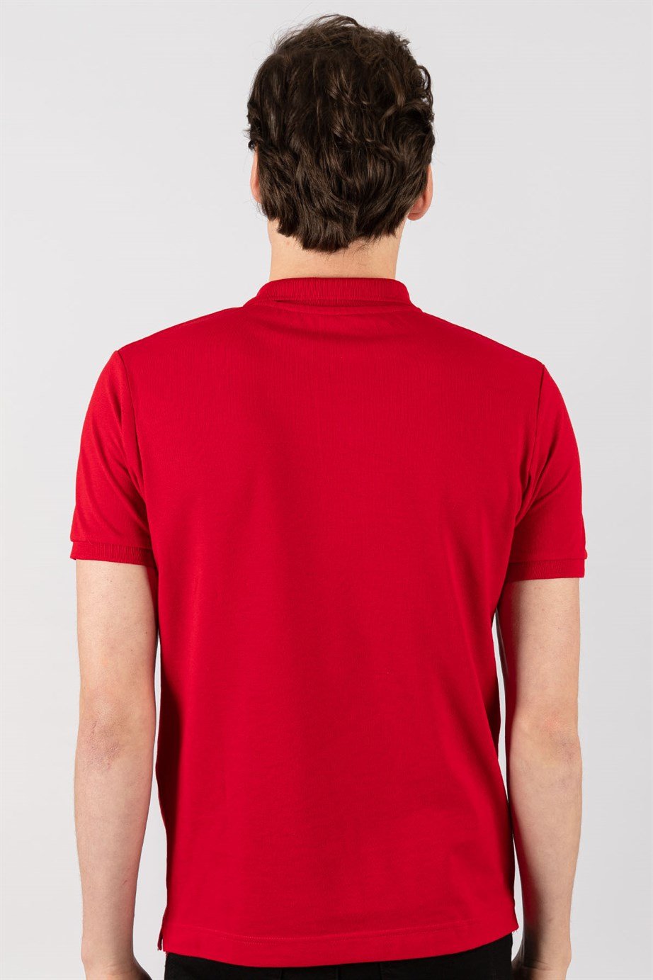 Slim Fit Dar Kesim Düz Polo Yaka Erkek T-Shirt