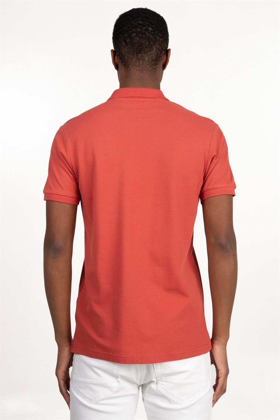 Slim Fit Düz Polo Yaka Erkek T-Shirt