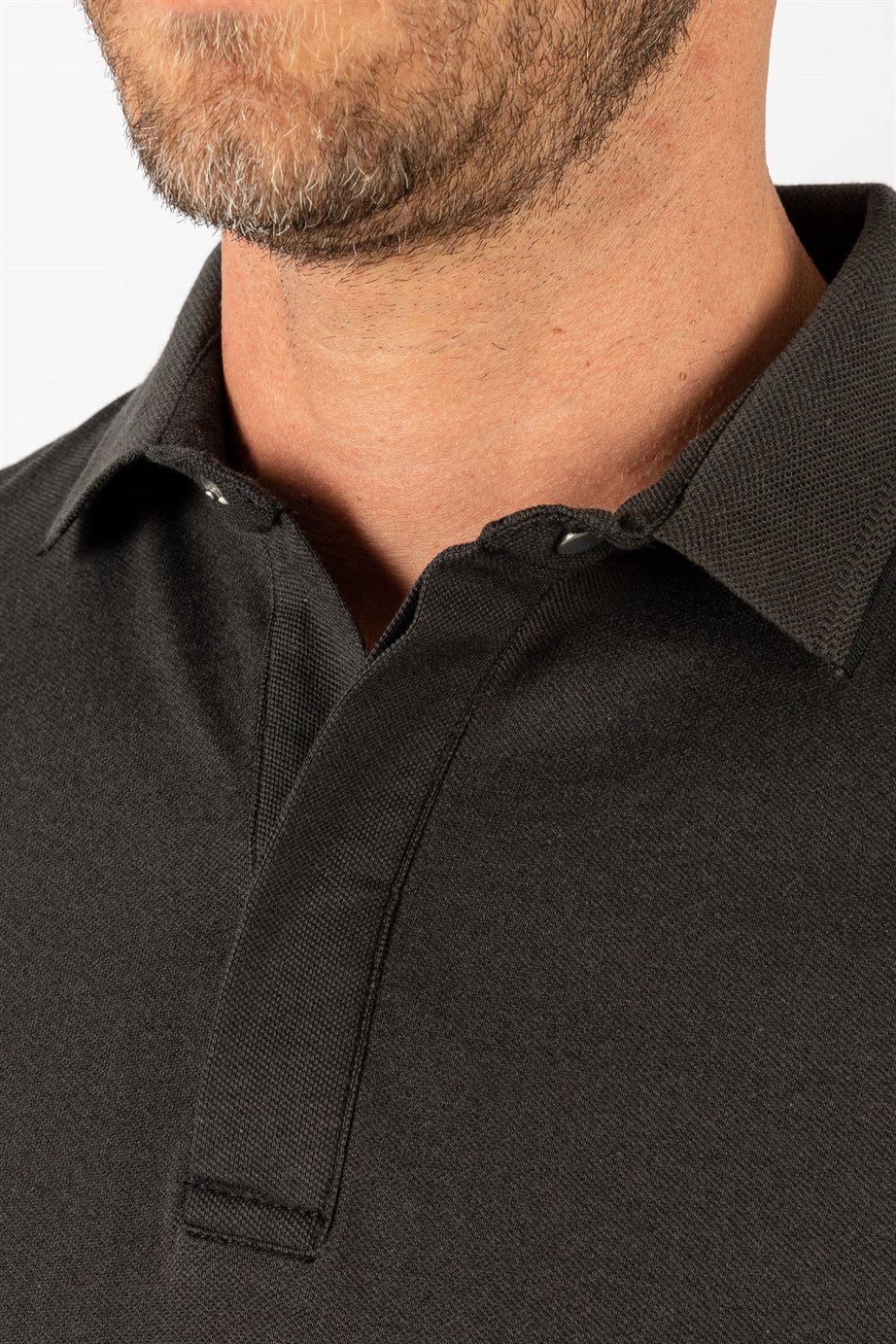 Slim Fit Dar Kesim Gizli Düğme, Çizgili Polo Yaka Erkek T-Shirt
