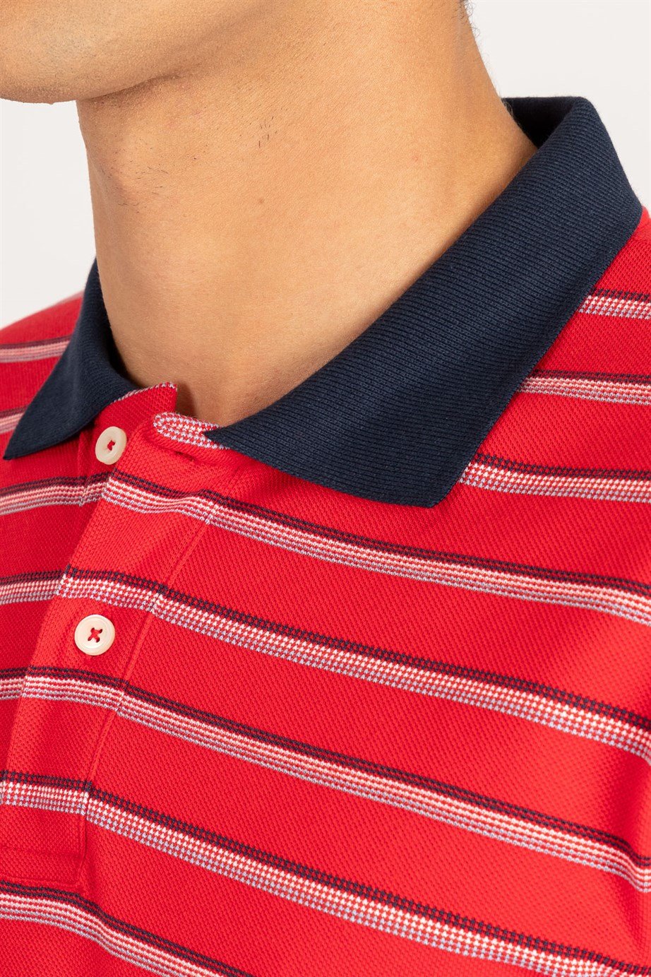 Slim Fit Dar Kesim Çizgili Polo Yaka Pike T-Shirt