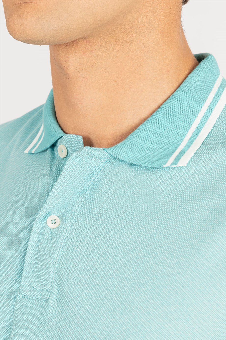 Slim Fit Dar Kesim Düz Polo Yaka Erkek T-Shirt