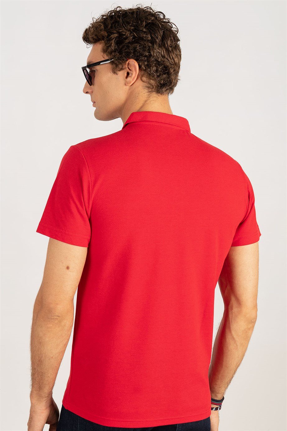 Tudors Slim Fit Dar Kesim Desenli Polo Yaka Erkek T-Shirt