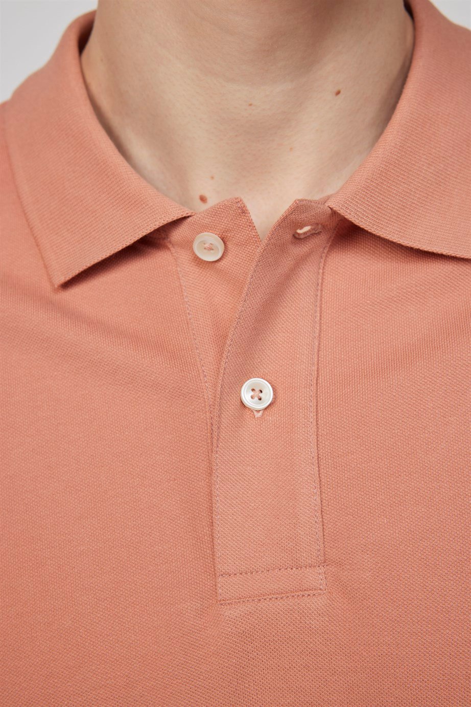 Erkek Polo Yaka Slim Fit Düz Pamuk Pike Tişört