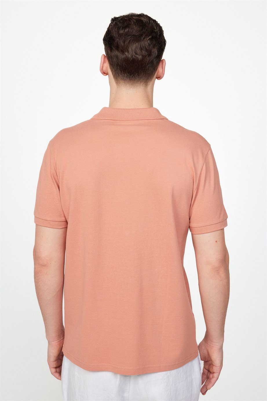 Erkek Polo Yaka Slim Fit Düz Pamuk Pike Tişört