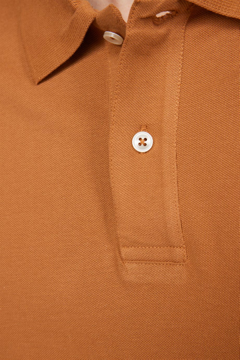 Erkek Polo Yaka Slim Fit Düz Pamuk Pike Tişört