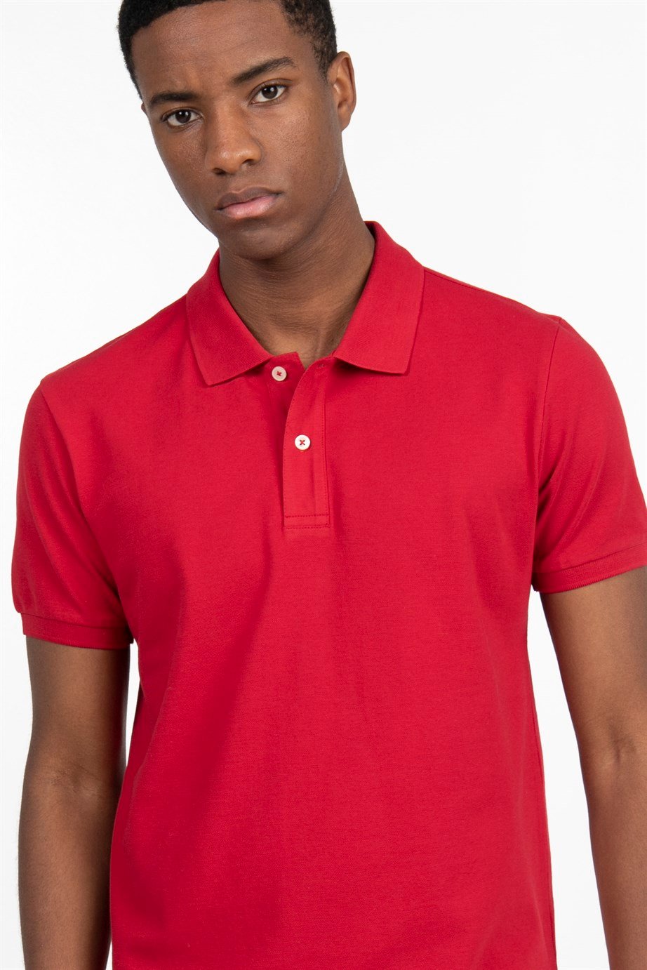 Slim Fit Düz Polo Yaka Erkek T-Shirt