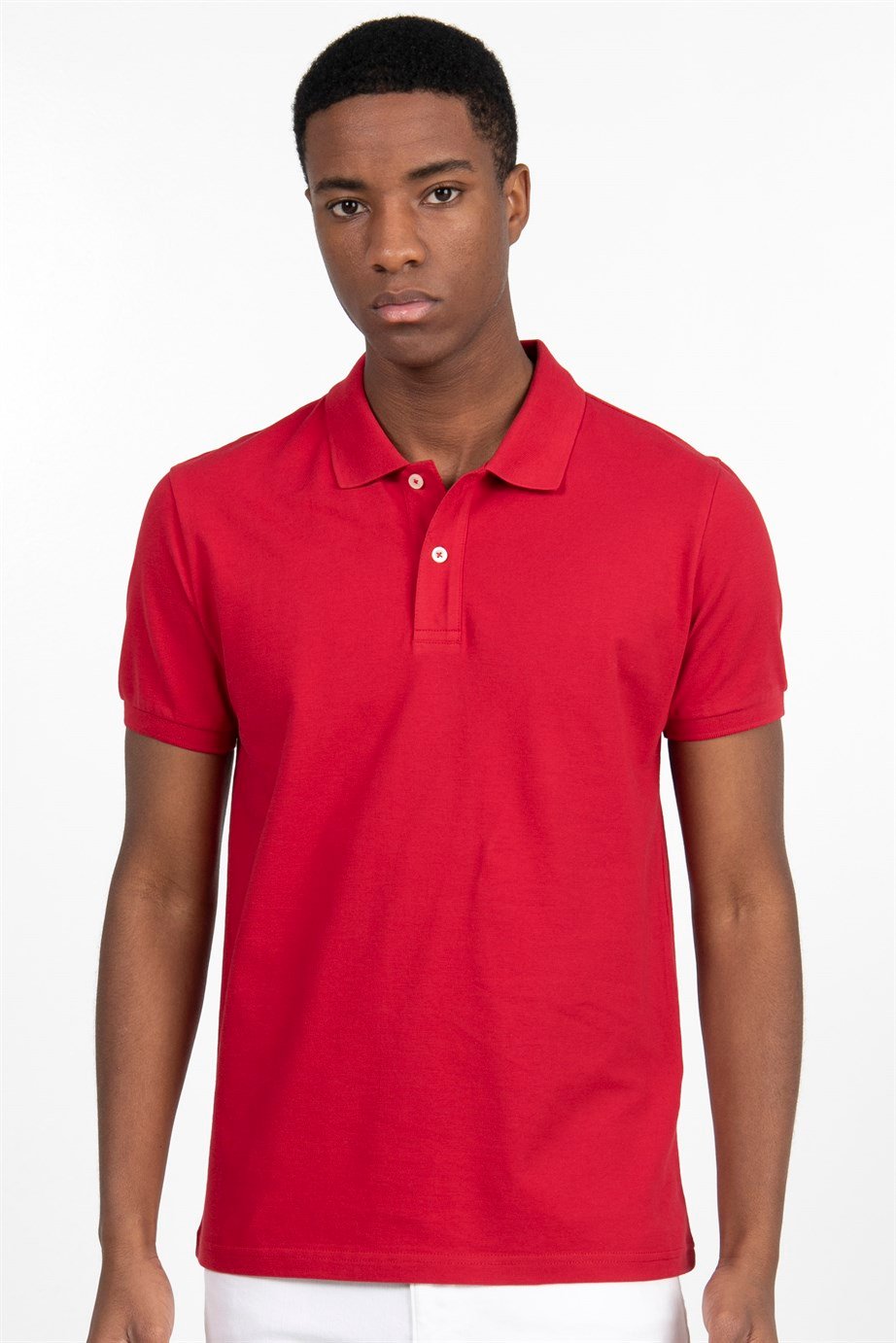Slim Fit Düz Polo Yaka Erkek T-Shirt