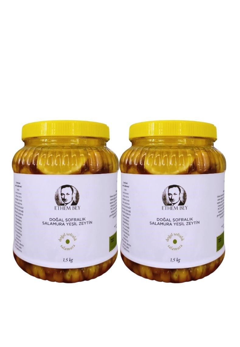 2 Lİ PAKET ETHEM BEY SALAMURA ÇİZİK YEŞİL ZEYTİN 1,5 KG