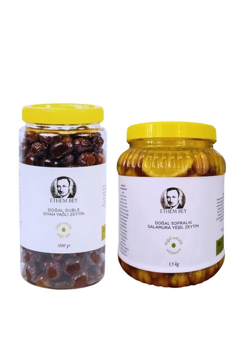 2 Lİ ZEYTİN PAKETİ ÇİZİK YEŞİL ZEYTİN-YAĞLI SİYAH ZEYTİN