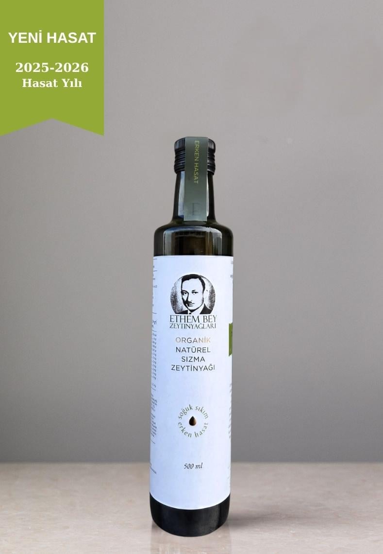 2025-2026 ETHEM BEY NATÜREL SIZMA ZEYTİNYAĞI 500 ML CAM ŞİŞE