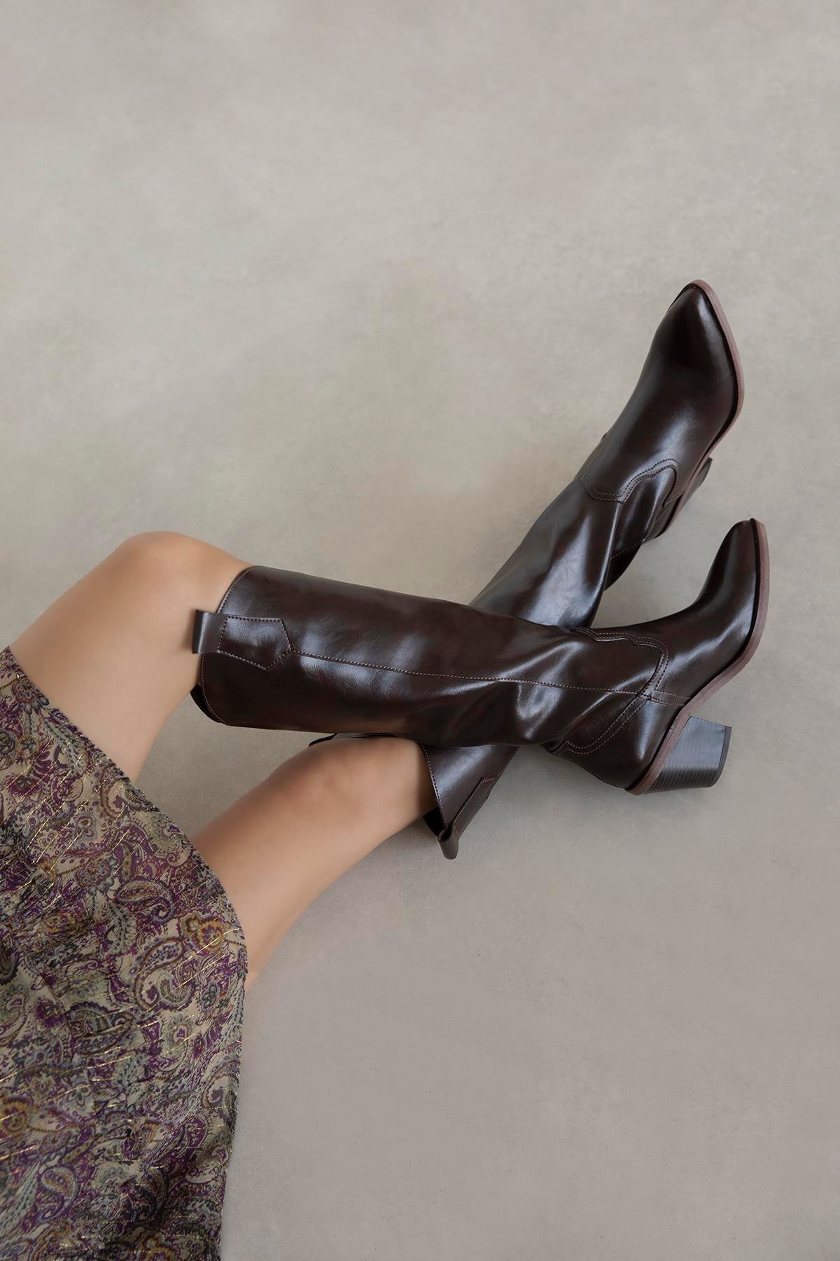 Andrew Kadın  Cilt  Deri  Çizme Kahve