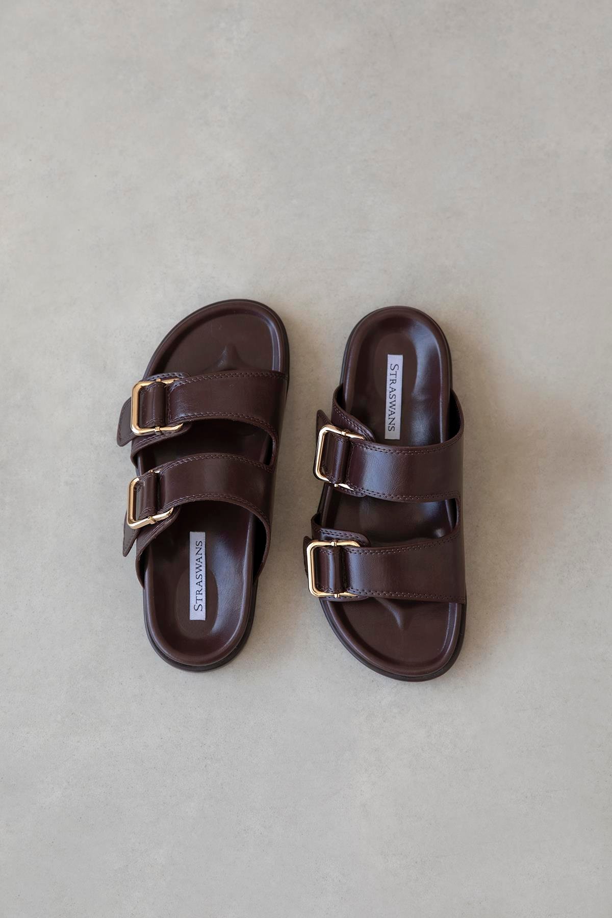 Axel Kadın Toka Detay Günlük Konfor Deri Terlik Kahve