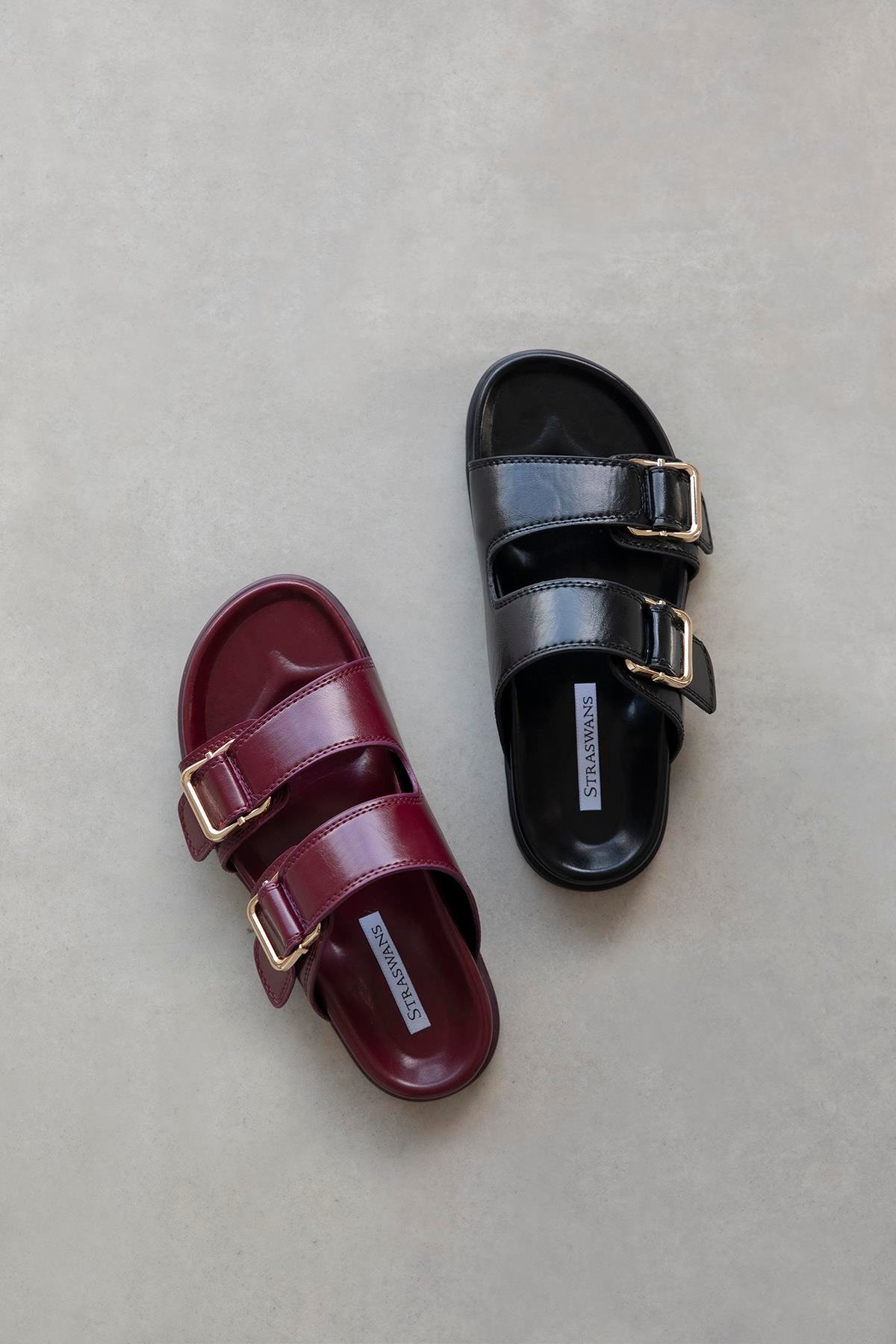 Axel Kadın Toka Detay Günlük Konfor Deri Terlik Siyah