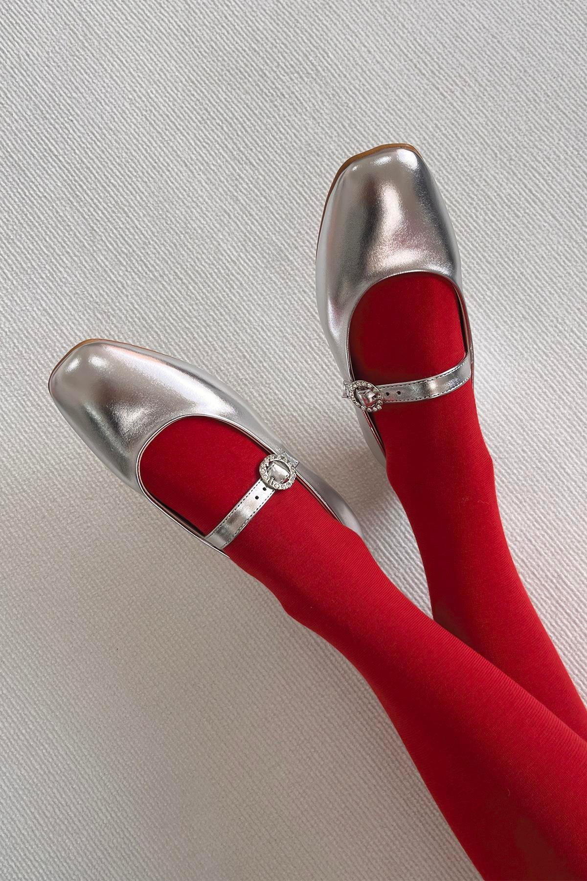 Berny  Kadın  Kemer  Detay  Deri  Babet Gümüş