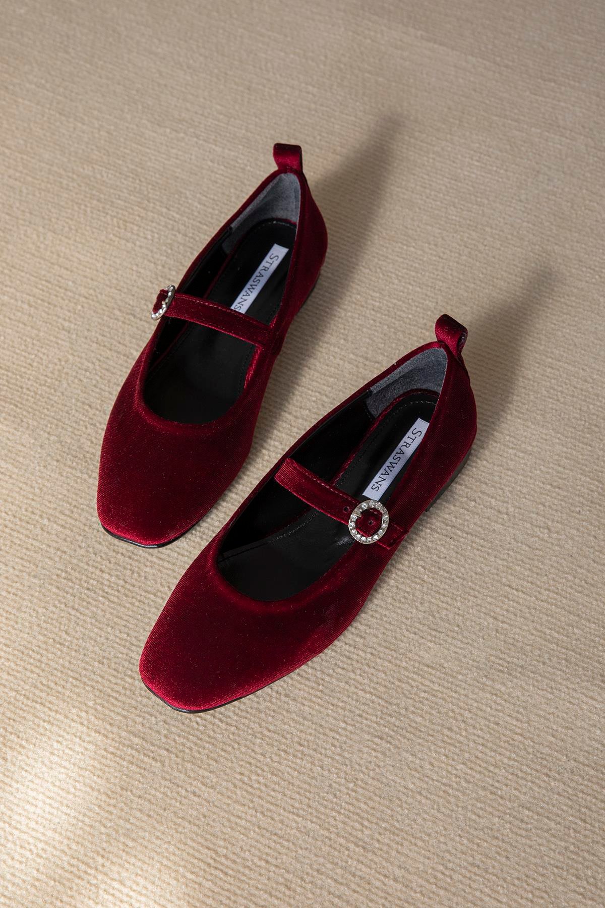 Berny  Kadın  Kemer  Detay  Kadife  Babet Bordo