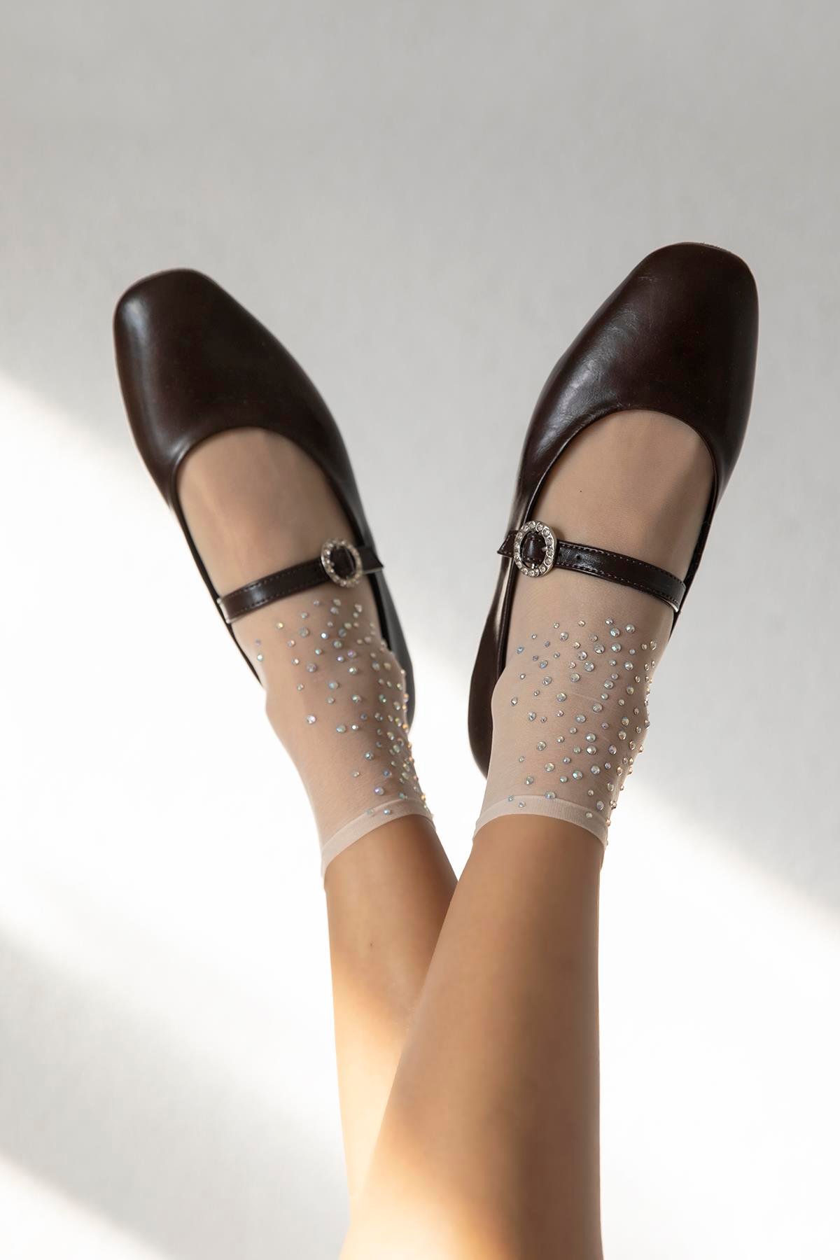 Berny Kadın Kemer Detay Kırışık  Deri  Babet Kahve