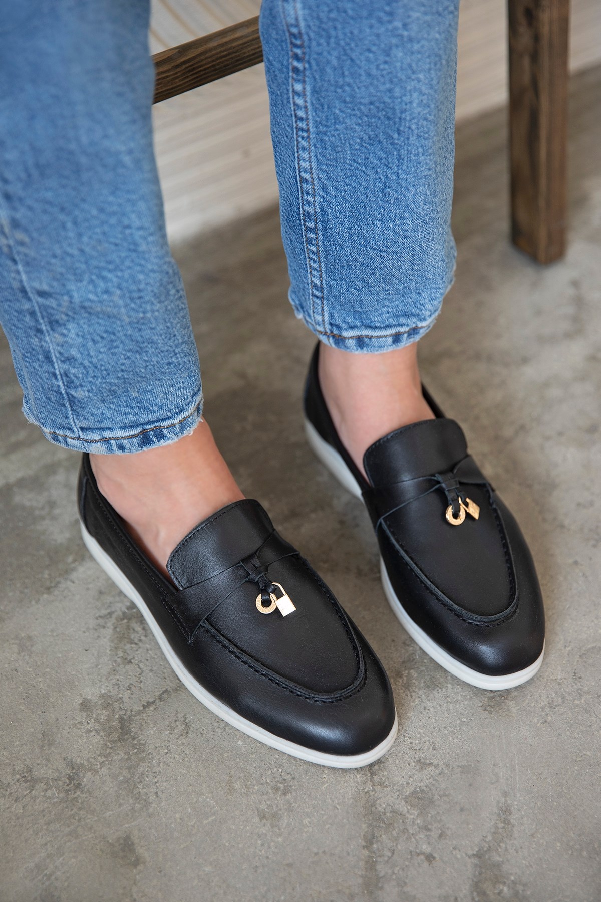 Days  Kadın Hakiki Deri  Makosen Ayakkabı Siyah