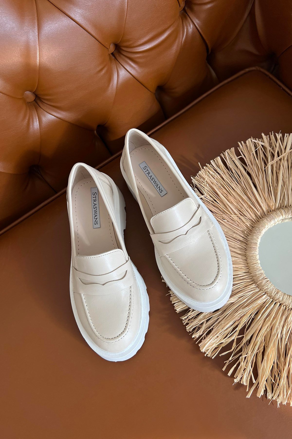 Doss  Kadın İçi Dışı  Hakiki Deri  Makosen Ayakkabı Bej