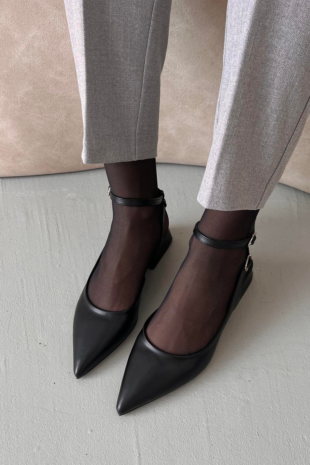 Edel Kadın Topuklu Deri  Ayakkabı Siyah