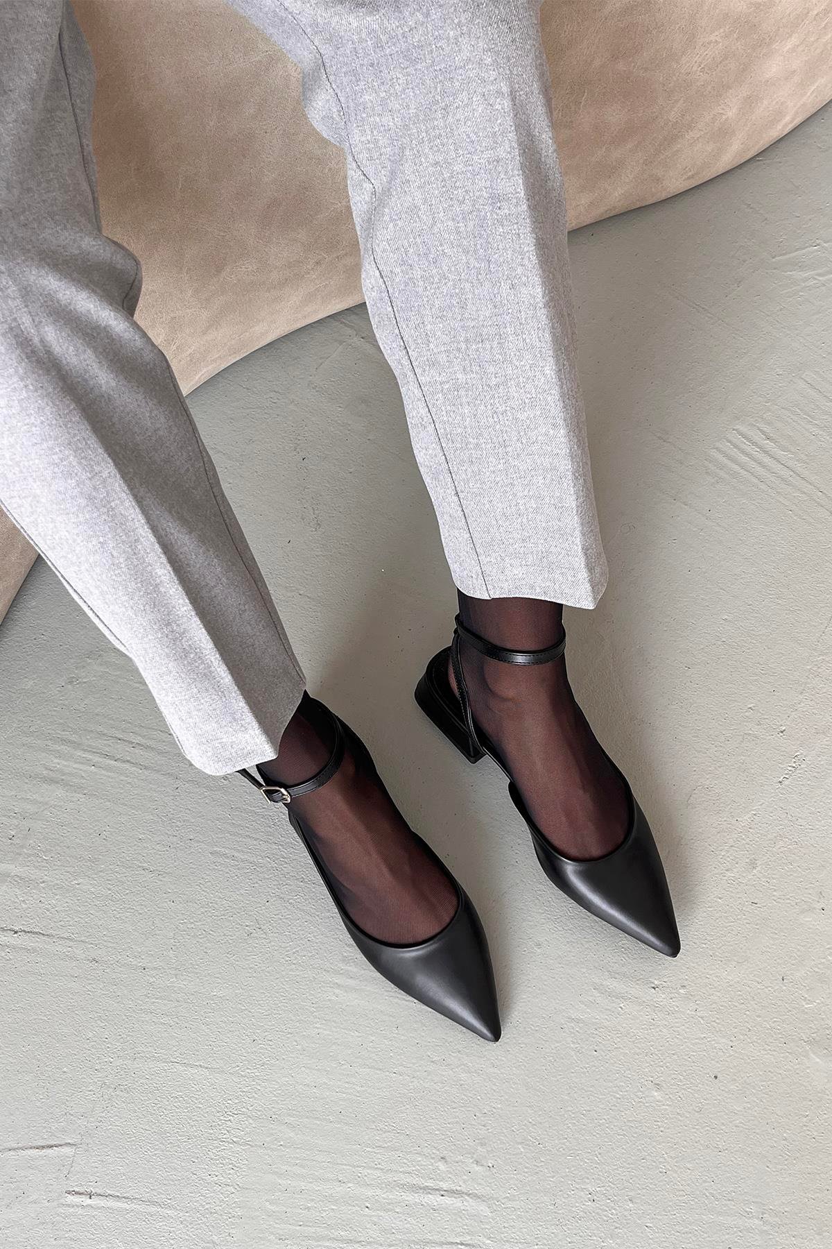 Edel Kadın Topuklu Deri  Ayakkabı Siyah