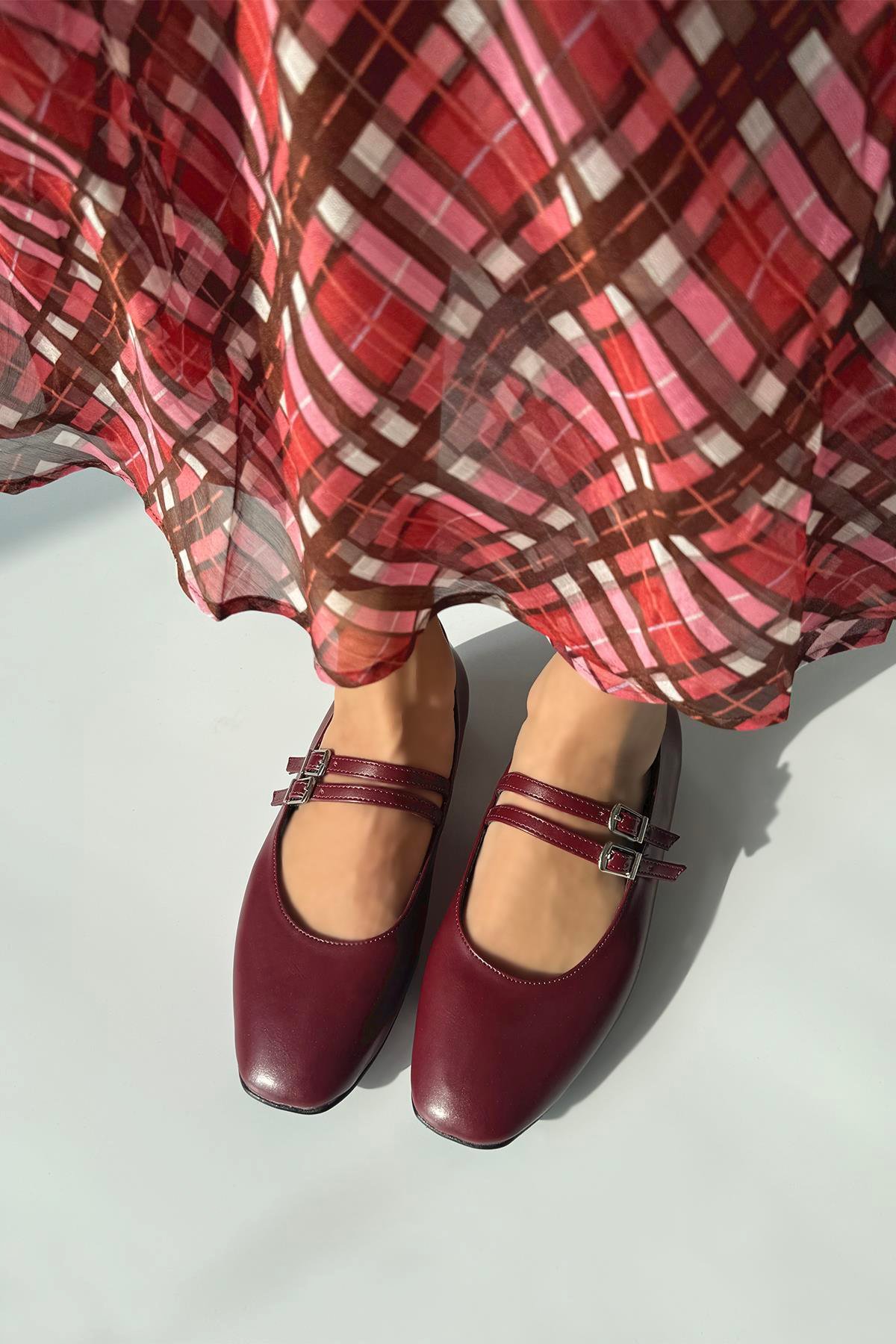 Elvira   Kadın  Kemer  Detay  Deri  Babet Bordo