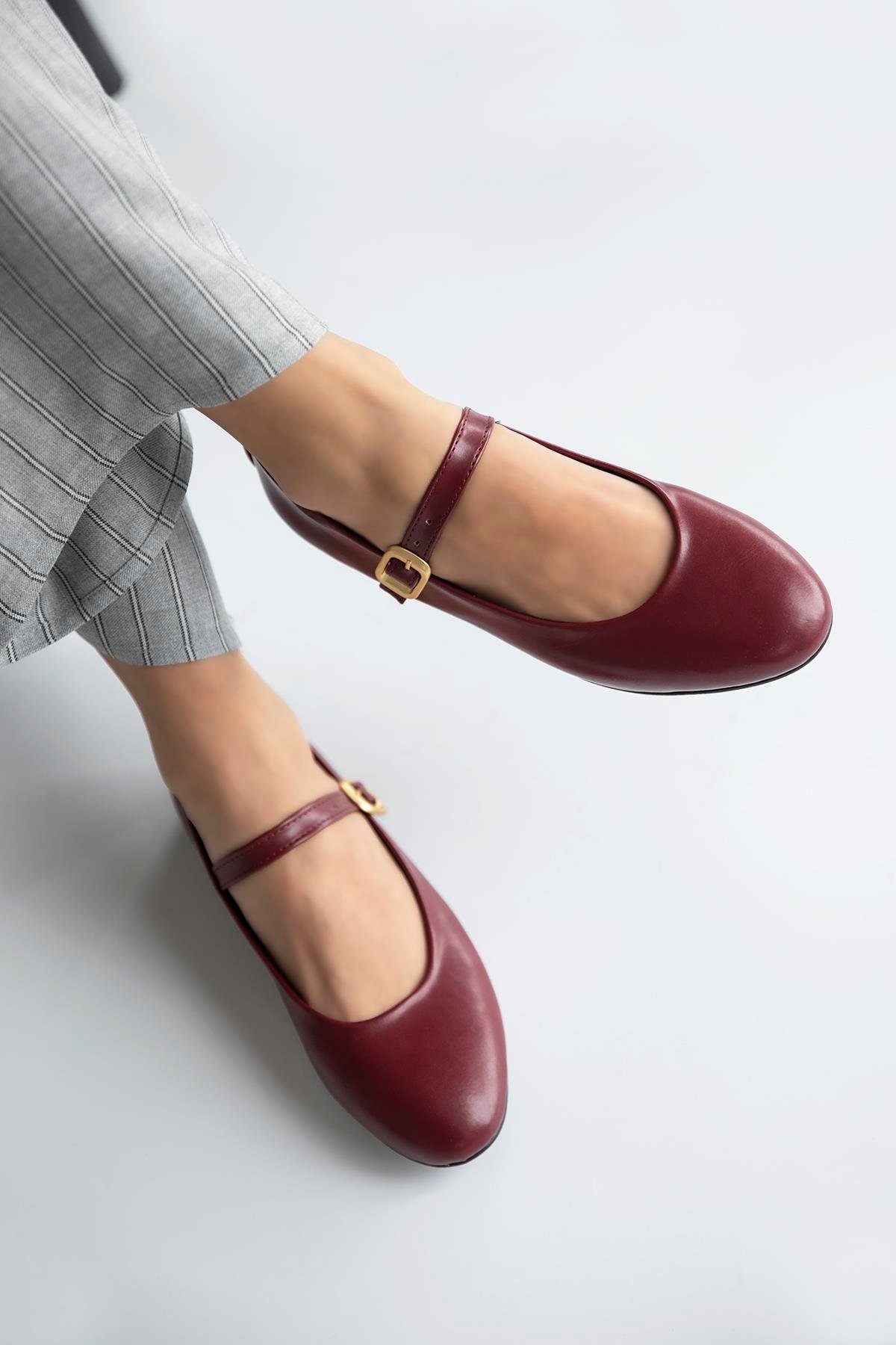 Hollie   Kadın  Kemer  Detay  Deri  Babet Bordo