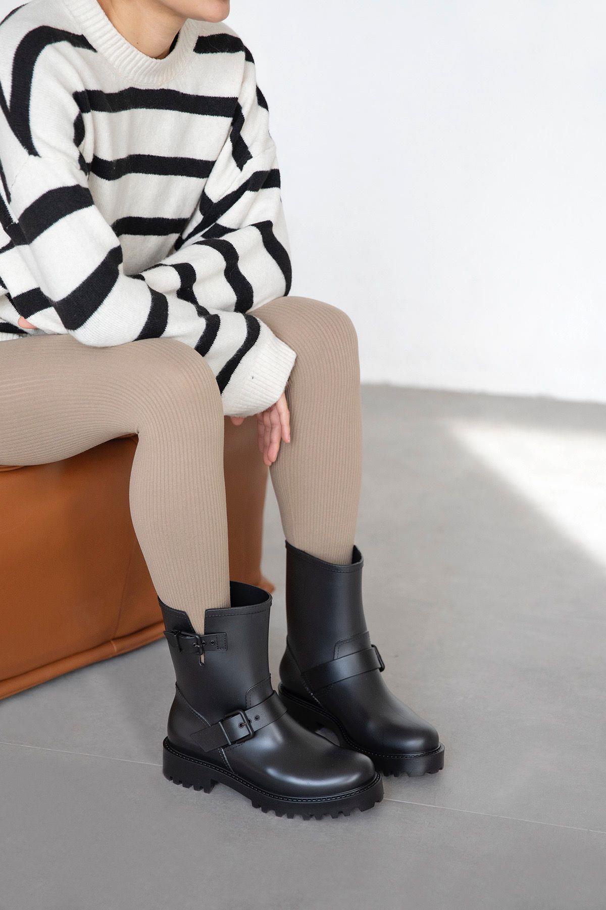 Hudson Plastik Su Geçirmez Kadın Bot Siyah