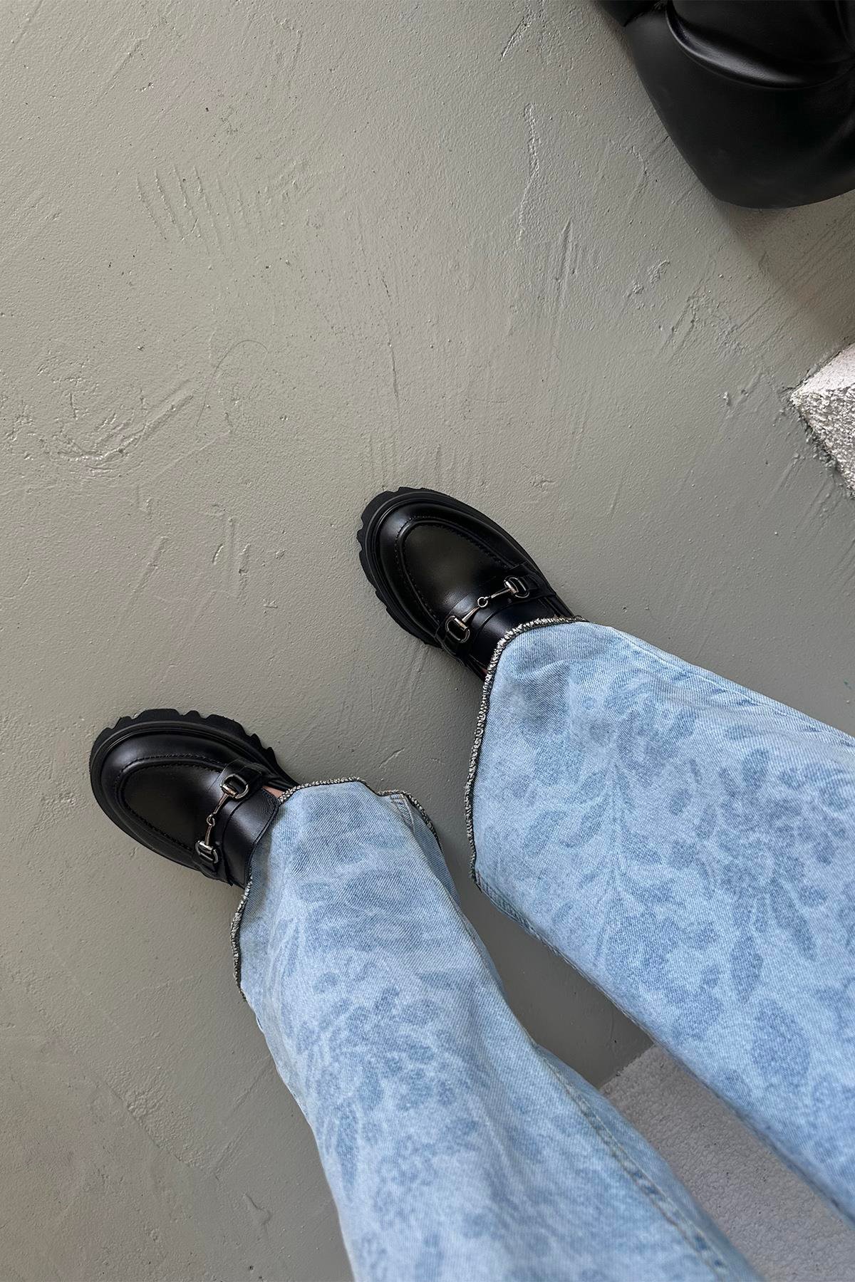 Jinx  Kadın İçi Dışı  Hakiki Deri  Makosen Ayakkabı Siyah