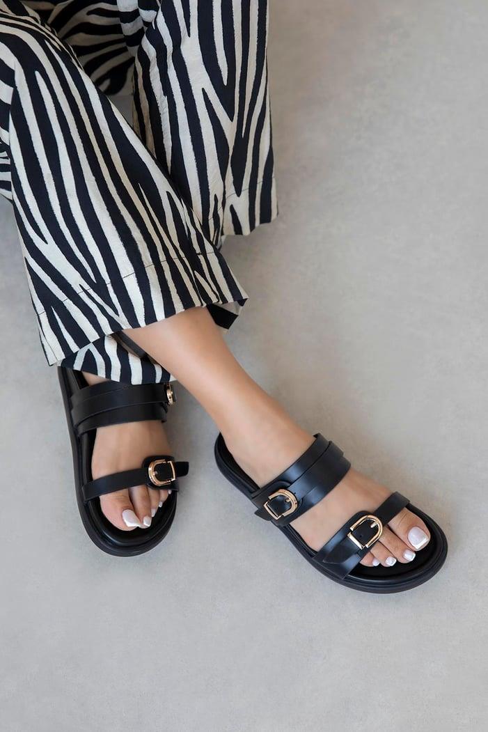 Keysi Kadın Toka Detay Günlük Konfor Terlik Siyah