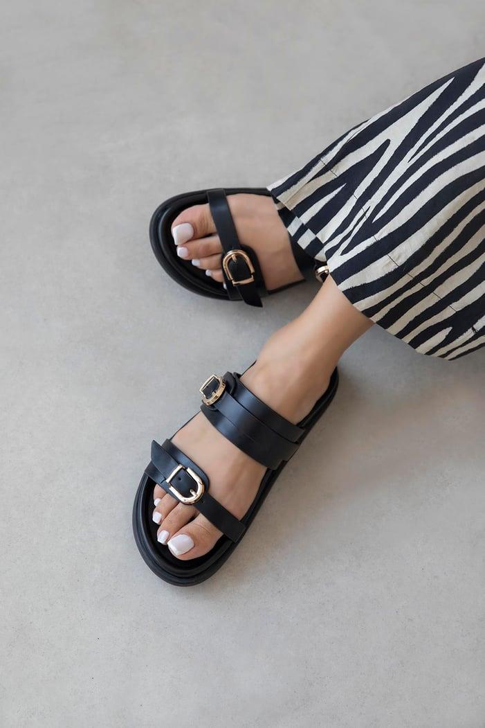 Keysi Kadın Toka Detay Günlük Konfor Terlik Siyah