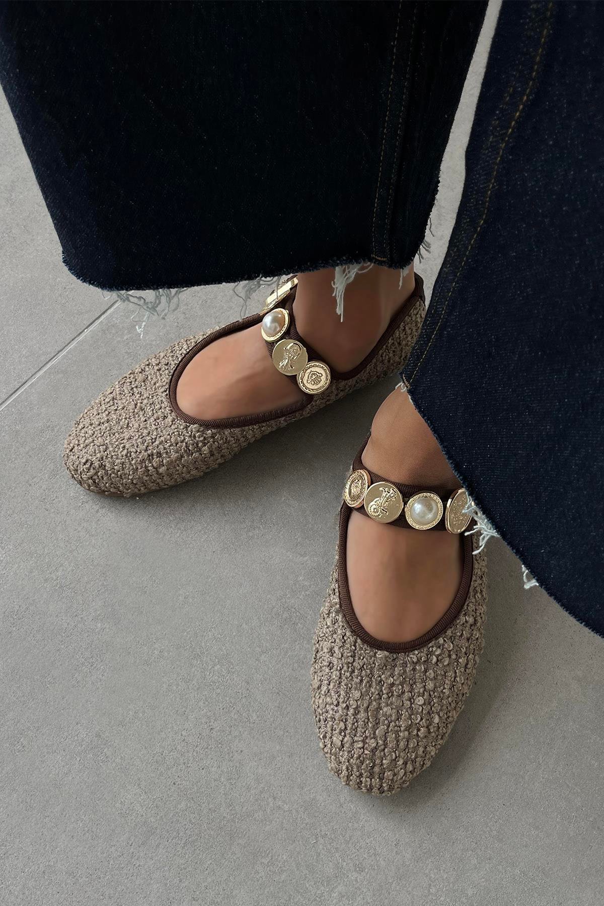 Leonardo Kadın  Aksesuar  Detay  Keten Babet Vizon