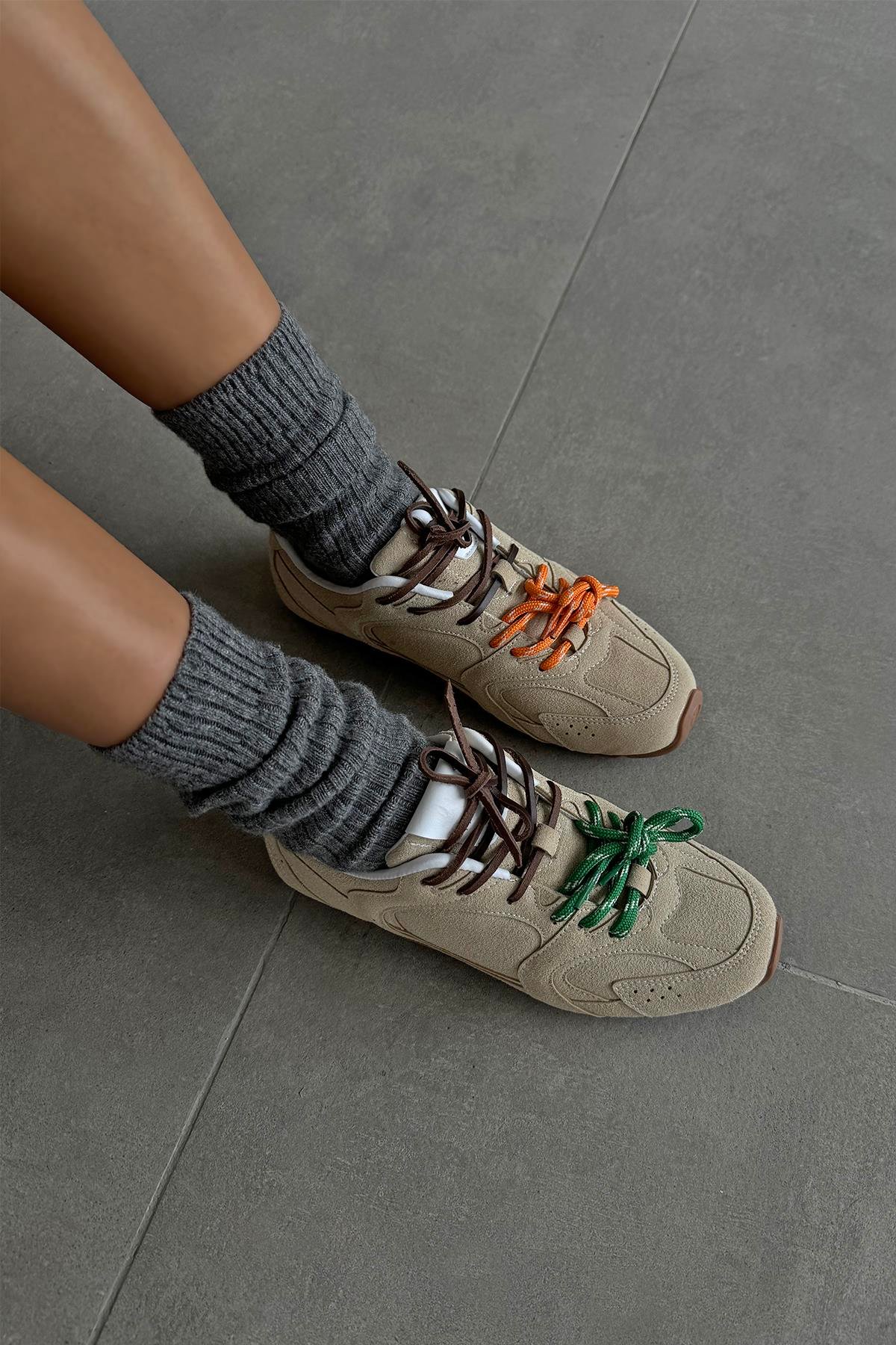 Lera Kadın  Süet Spor Ayakkabı Bej