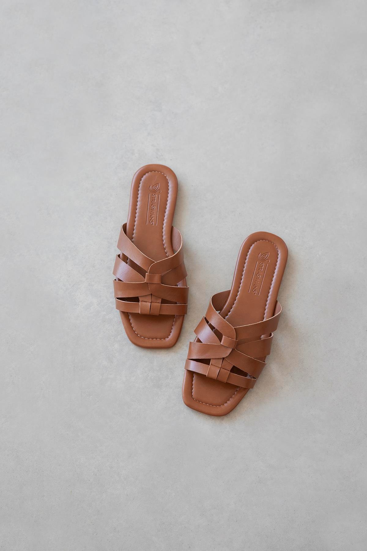 Luz Kadın Günlük Deri Terlik Taba