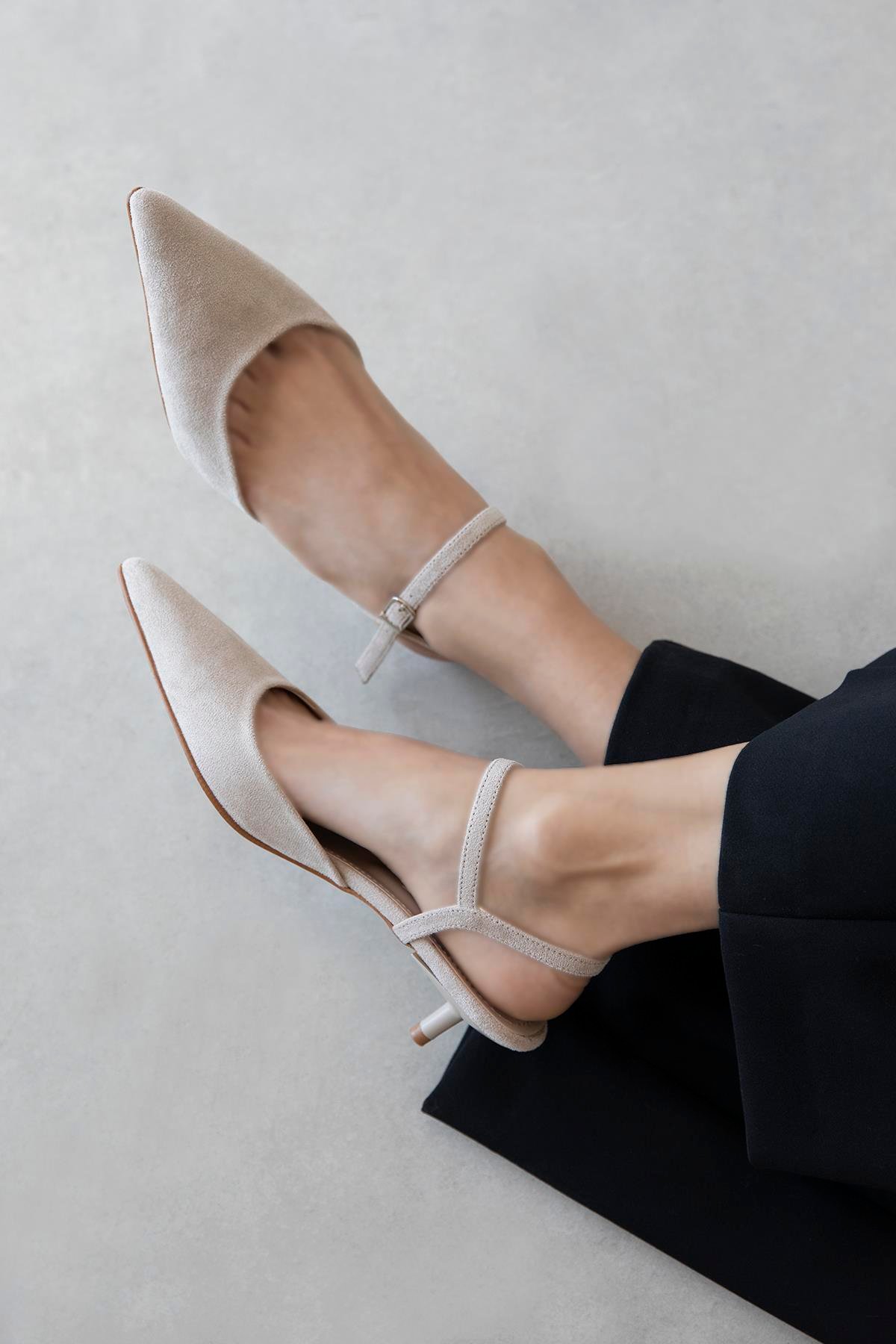 Melvin Kadın Topuklu Süet  Ayakkabı Bej