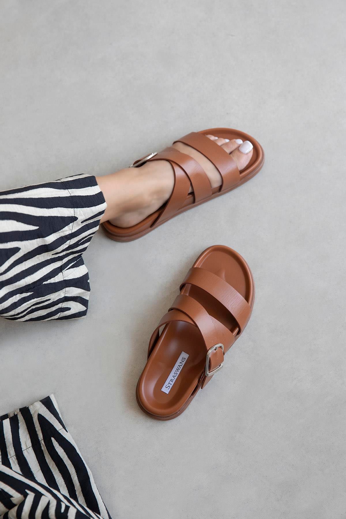 Norkys Kadın Toka Detay Günlük Konfor Terlik Taba