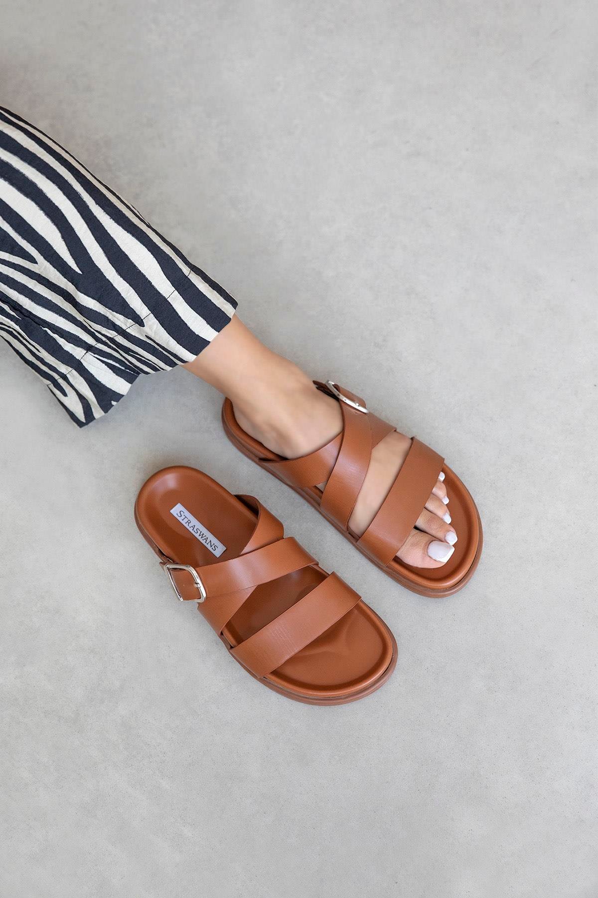 Norkys Kadın Toka Detay Günlük Konfor Terlik Taba