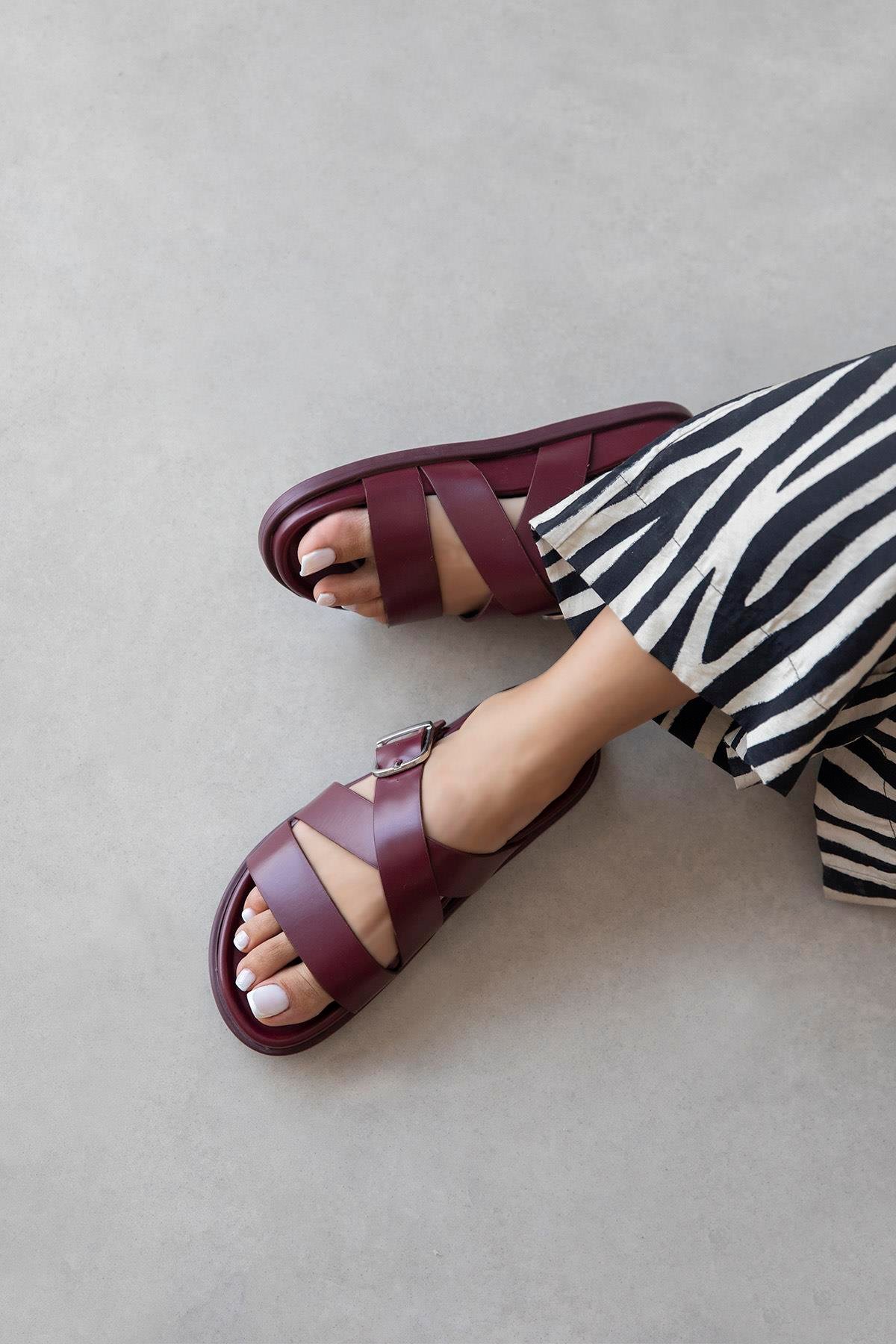 Norkys Kadın Toka Detay Günlük Konfor Terlik Bordo