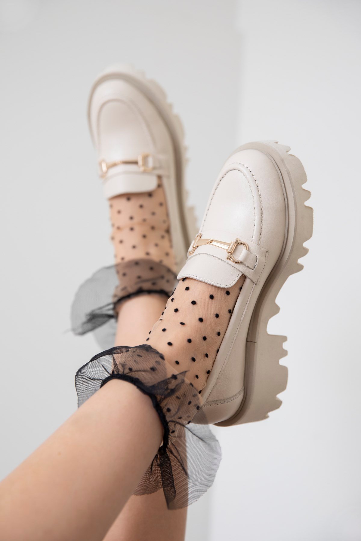 Ravi Kadın İçi Dışı  Hakiki Deri  Makosen Ayakkabı Bej