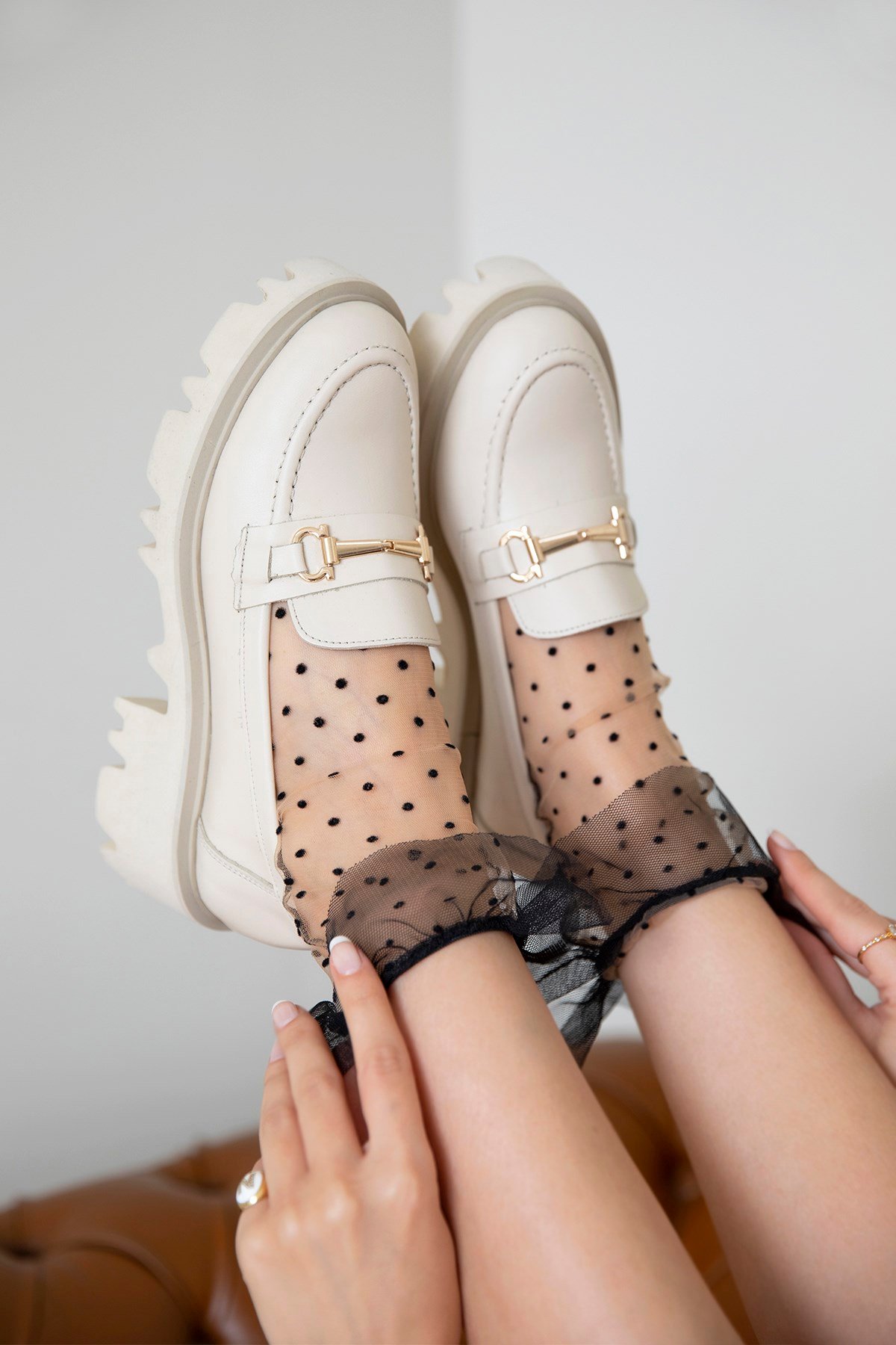 Ravi Kadın İçi Dışı  Hakiki Deri  Makosen Ayakkabı Bej