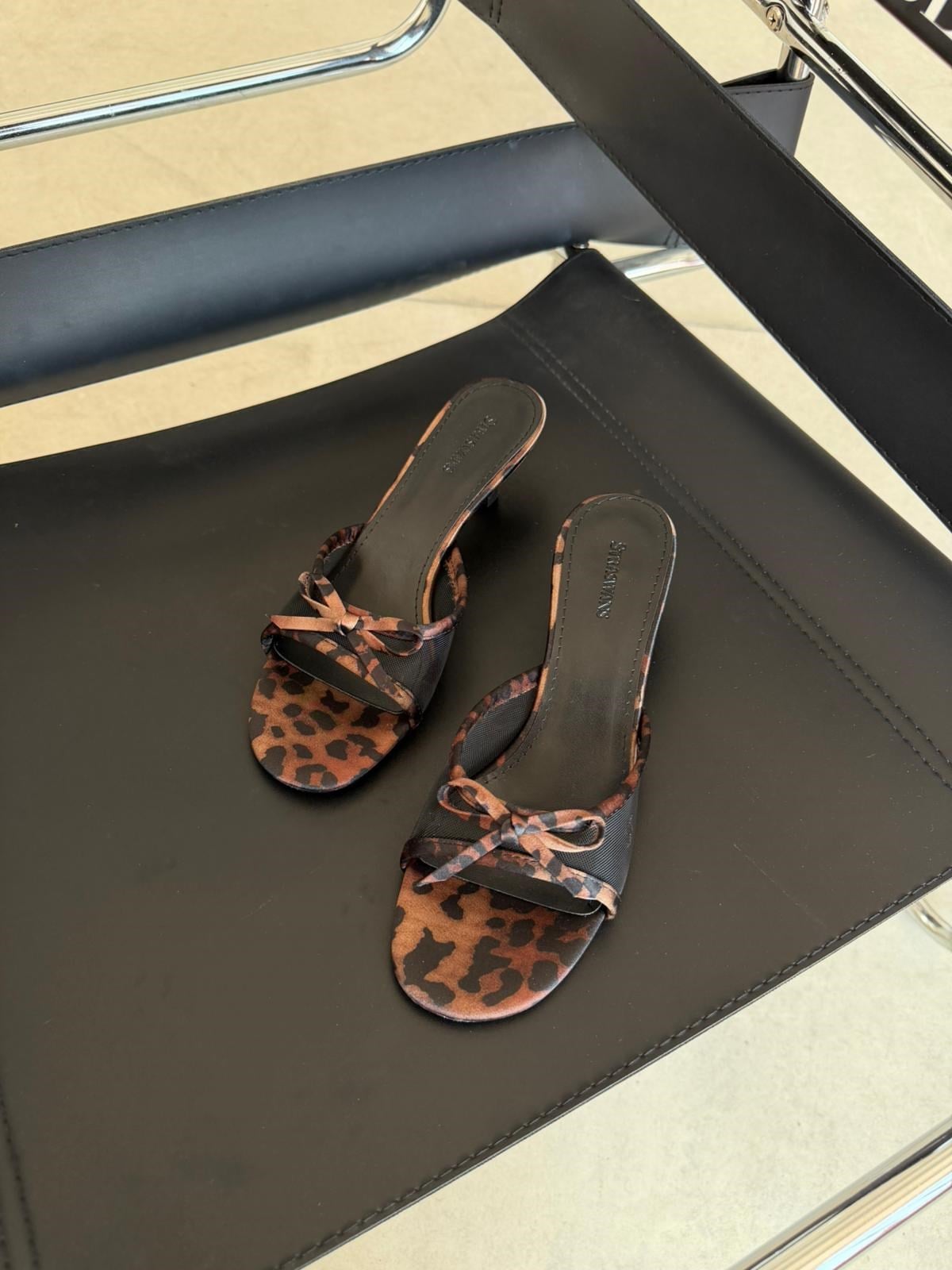 Tilda Kadın Topuklu Saten Sandalet Leopar