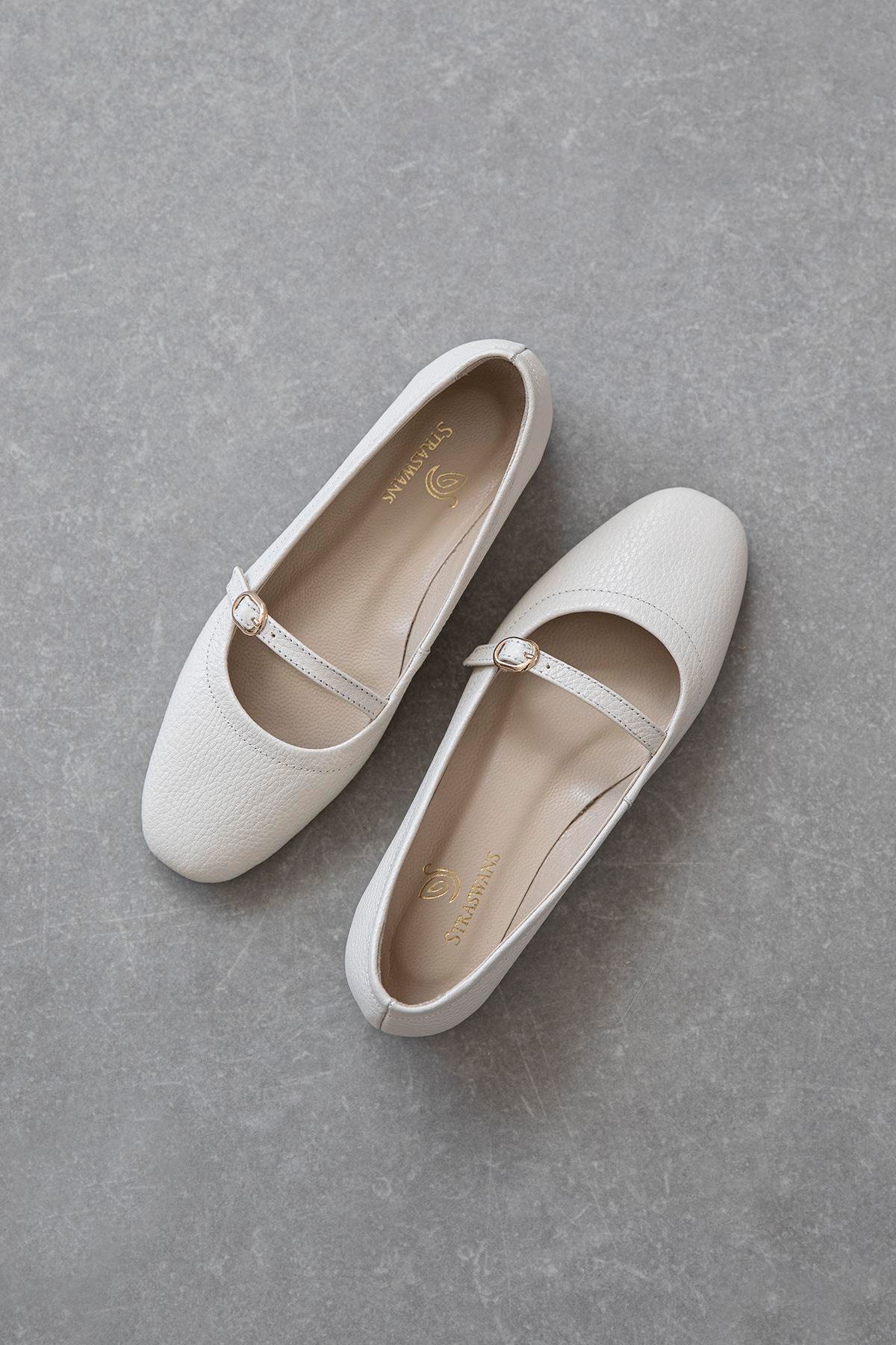 Wigins Kadın Hakiki Deri Babet Bej