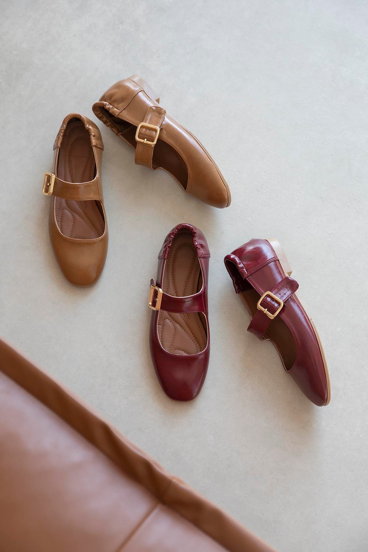 Winny Kadın Toka Detay Deri Babet Taba