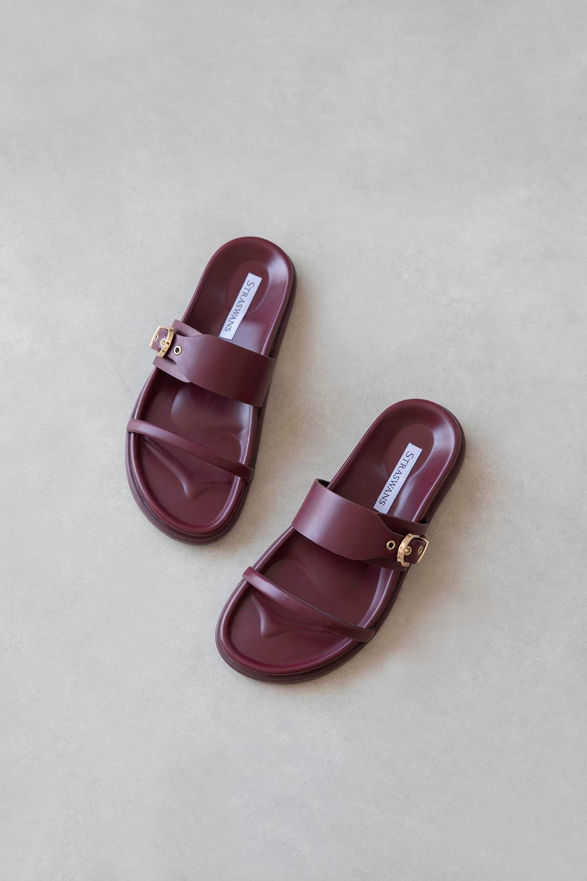 Zeus Kadın Toka Detay Günlük Konfor Deri Terlik Bordo