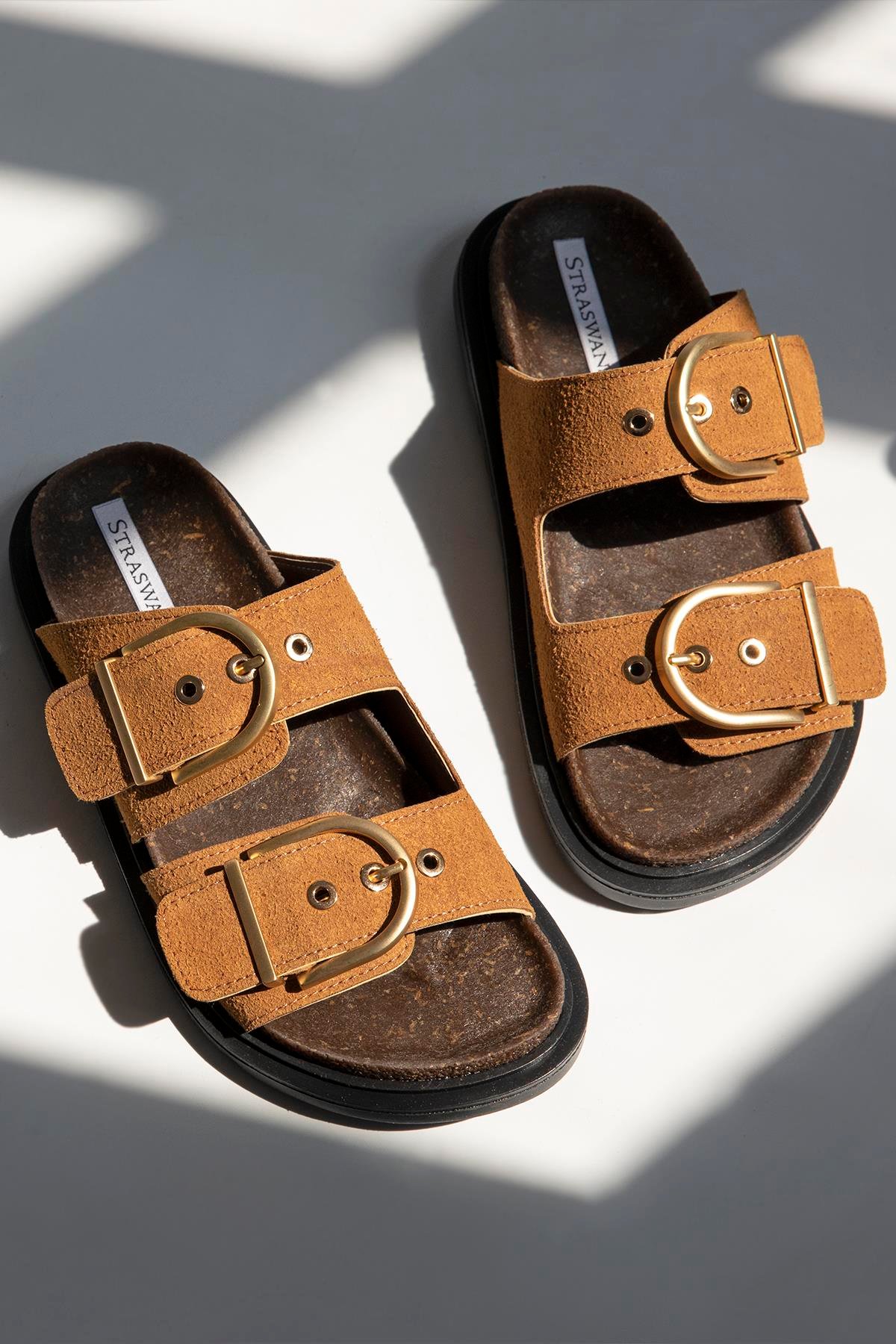 Zowie Kadın Toka  Detay  Günlük Konfor Süet Terlik Taba